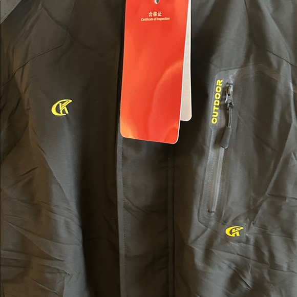 Men's Black Waterproof Ski Jacket with Yellow Accents - Picture 3 of 7